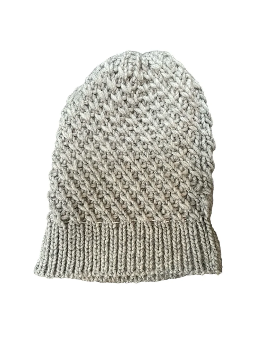 Cappellificio Fiorentino Alpaca Wool Chunky Knit Beanie Gray Made in Italy